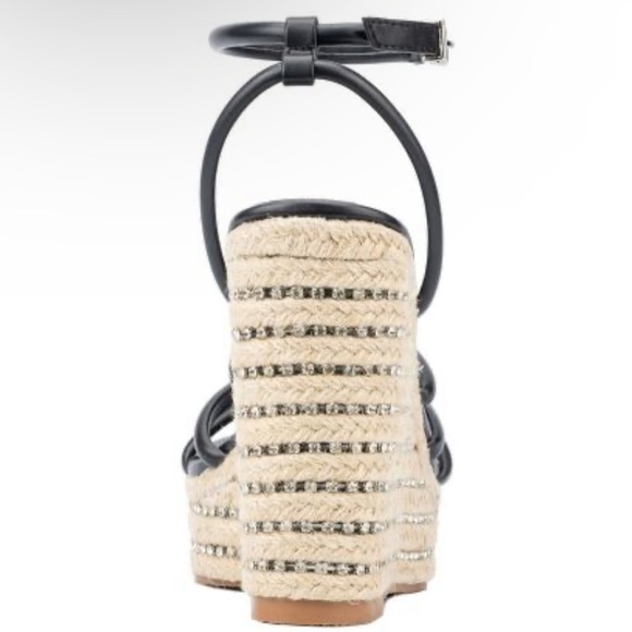 🌸NEW YORK & COMPANY🌸 Electra Rhinestone Embedded Wedge Sandal Size: 10 - Picture 4 of 13